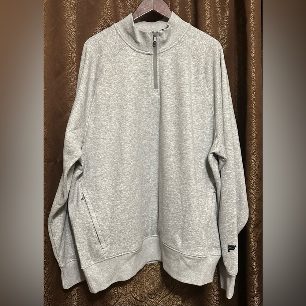 Fabletics Gray Go To Quarter Zip Sweatshirt Sz XXL New With Tags Retail $88.95